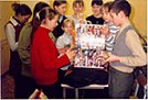 Russian students with gifts from Marsha's class